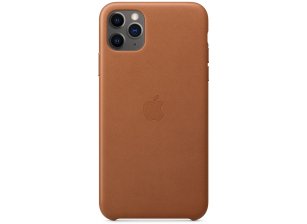 Чехол клип-кейс Apple Leather для iPhone 11 Pro Max золотисто-коричневый