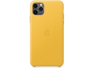 Чехол клип-кейс Apple Leather для iPhone 11 Pro Max лимонный сироп