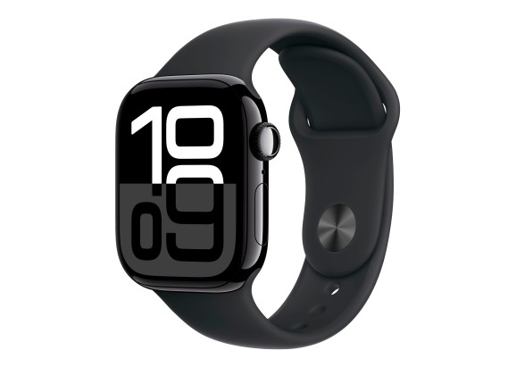 Apple Watch Series 10 46mm Jet Black Aluminium Sport Band Black M/L