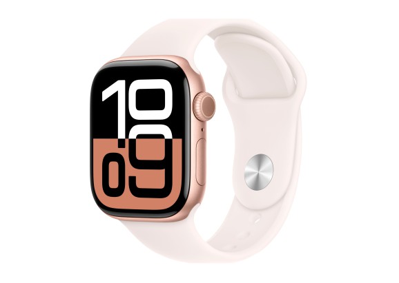 Apple Watch Series 10 42mm Rose Gold Aluminium Case, Sport Band Rose S/M
