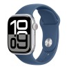 Apple Watch Series 10 42mm Silver Aluminium Case Sport Band Blue S/M