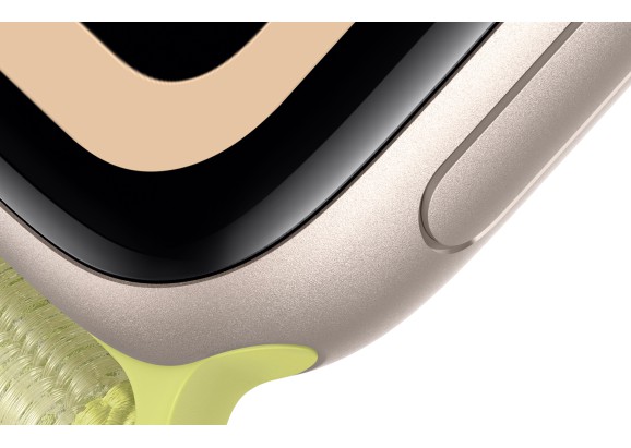 Apple Watch SE 3 44 mm Starlight Aluminum Neon Yellow Sport Loop M/L