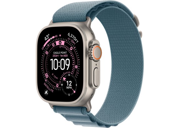 Apple Watch Ultra 3 49mm Natural Titanium Light Blue Alpine Loop M