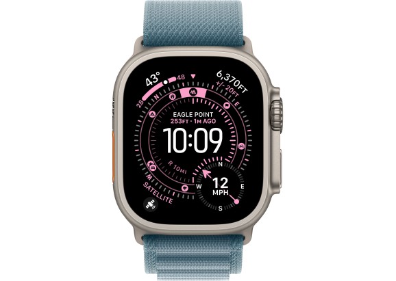 Apple Watch Ultra 3 49mm Natural Titanium Light Blue Alpine Loop M