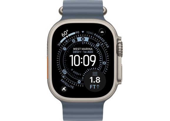 Apple Watch Ultra 3 49mm Natural Titanium Anchor Blue Ocean Band