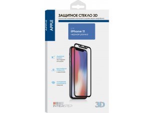 Защитное стекло для Apple iPhone 11 InterStep 3D FG черная рамка глянцевое