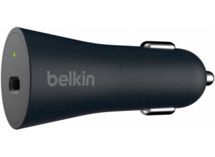 Автомобильное зарядное устройство Belkin 1xUSB, кабель USB-C - USB-C, 27W, Black