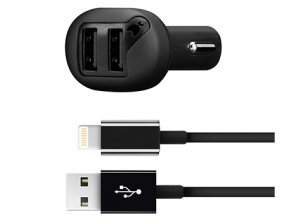 Автомобильное зарядное устройство moonfish Car Charger 2 USB, 4.8 A, черное