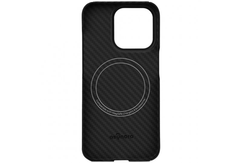 Чехол-накладка Asynora Magnetic aramid fiber для iPhone 15 Pro Max, кевлар, черный Чехол-накладка Asynora Magnetic aramid fiber для iPhone 15 Pro Max, кевлар, черный