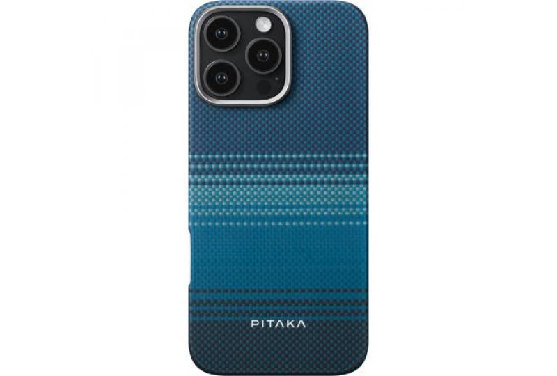 Чехол-накладка Pitaka Tactile Woven Moonrise для iPhone 16 Pro Max, арамид (кевлар), голубой Чехол-накладка Pitaka Tactile Woven Moonrise для iPhone 16 Pro Max, арамид (кевлар), голубой