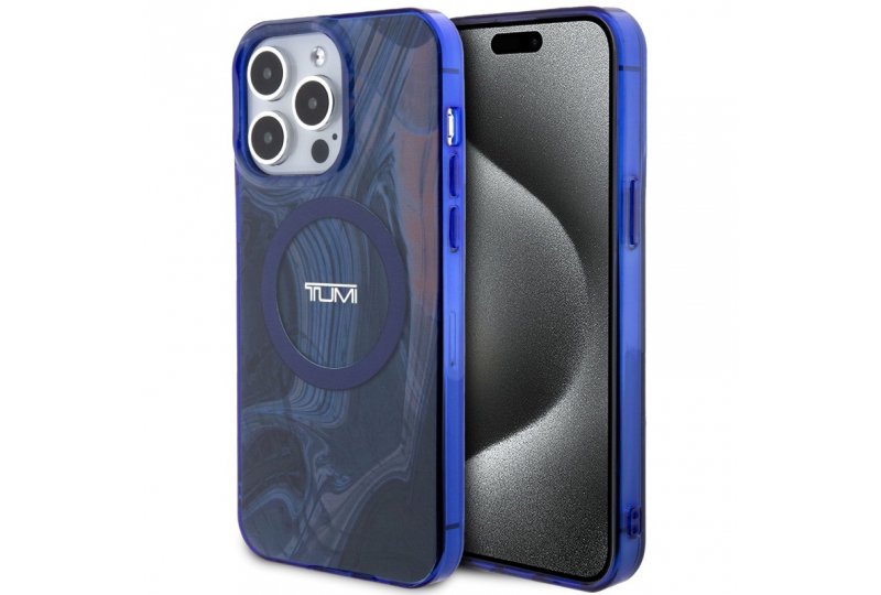 Чехол-накладка Tumi Liquid Double Laye для iPhone 15 Pro Max, пластик, синий Чехол-накладка Tumi Liquid Double Laye для iPhone 15 Pro Max, пластик, синий