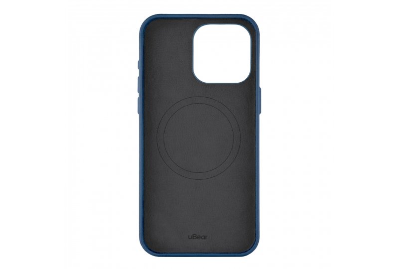 Чехол-накладка uBear Capital Case для iPhone 15 Pro Max, кожа, синий Чехол-накладка uBear Capital Case для iPhone 15 Pro Max, кожа, синий