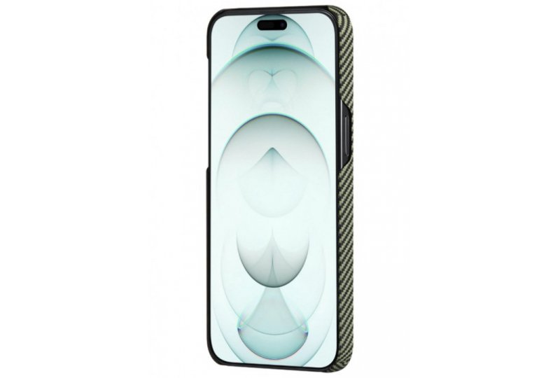 Чехол-накладка Pitaka Fusion Weaving MagEZ Case 4 Overture 600D для iPhone 15 Pro, кевлар, черный/бежевый