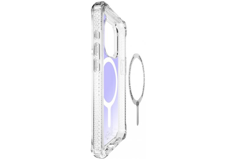 Чехол-накладка Itskins Hybrid R Iridescent MagSafe для iPhone 15 Pro Max, поликарбонат, прозрачный Чехол-накладка Itskins Hybrid R Iridescent MagSafe для iPhone 15 Pro Max, поликарбонат, прозрачный
