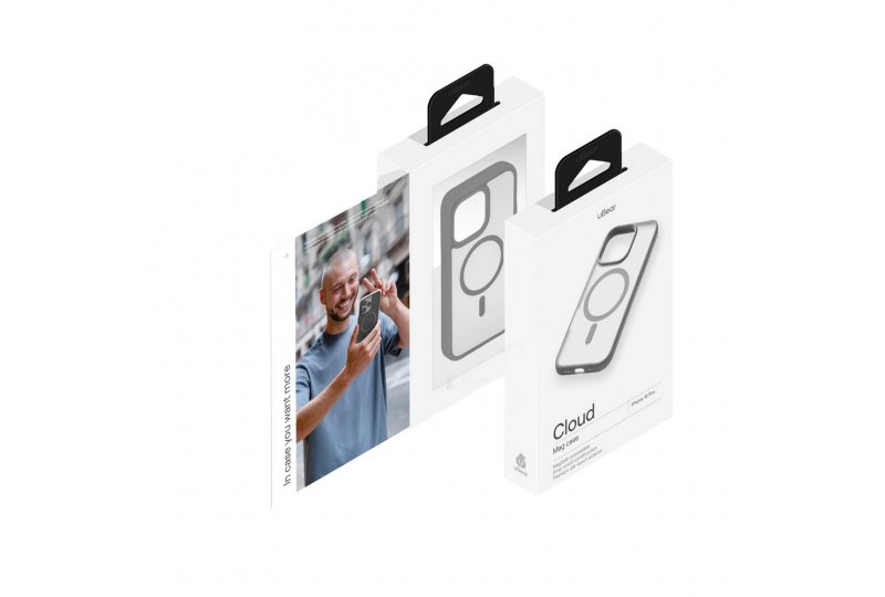 Чехол-накладка uBear Cloud Mag Case для iPhone 16 Pro, силикон, серый Чехол-накладка uBear Cloud Mag Case для iPhone 16 Pro, силикон, серый