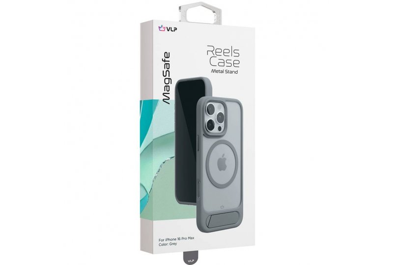 Чехол-накладка VLP Reels Case для iPhone 16 Pro Max, поликарбонат, серый Чехол-накладка VLP Reels Case для iPhone 16 Pro Max, поликарбонат, серый