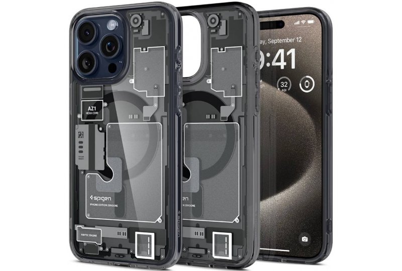 Чехол-накладка Spigen Ultra Hybrid Zero One (MagFit) для iPhone 15 Pro Max, поликарбонат, прозрачный/разноцветный Чехол-накладка Spigen Ultra Hybrid Zero One (MagFit) для iPhone 15 Pro Max, поликарбонат, прозрачный/разноцветный