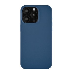 Чехол-накладка uBear Capital Case для iPhone 15 Pro Max, кожа, синий