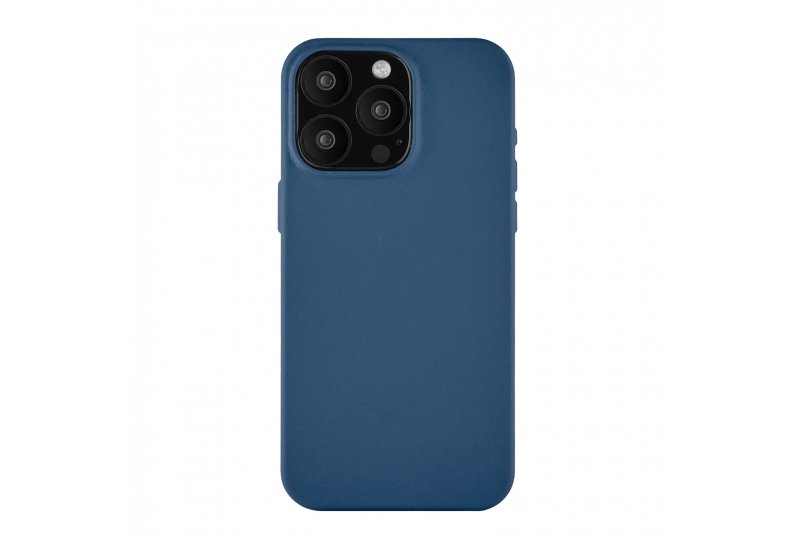 Чехол-накладка uBear Capital Case для iPhone 15 Pro Max, кожа, синий Чехол-накладка uBear Capital Case для iPhone 15 Pro Max, кожа, синий