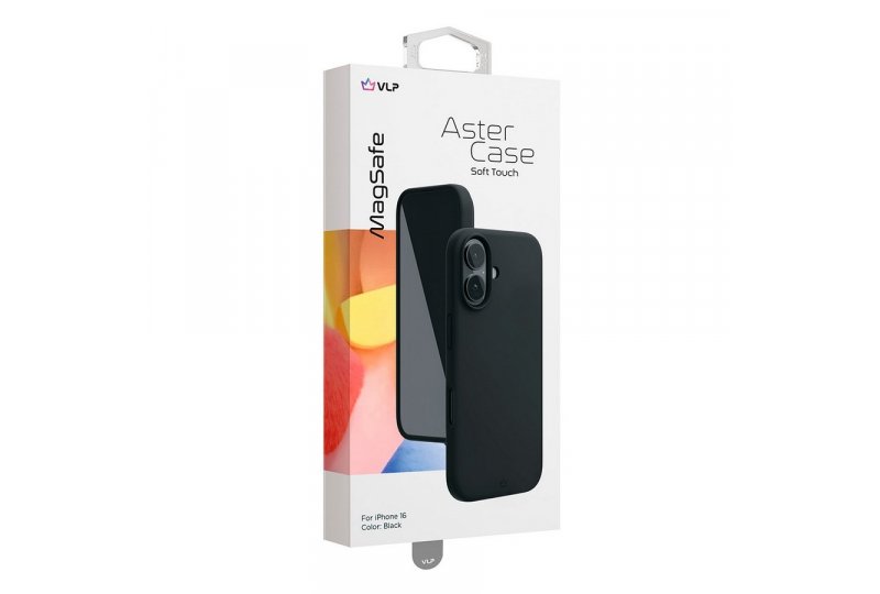 Чехол-накладка VLP Aster Case для iPhone 16, силикон, черный Чехол-накладка VLP Aster Case для iPhone 16, силикон, черный