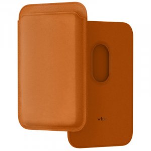 Чехол-бумажник VLP MagSafe, экокожа, коричневый