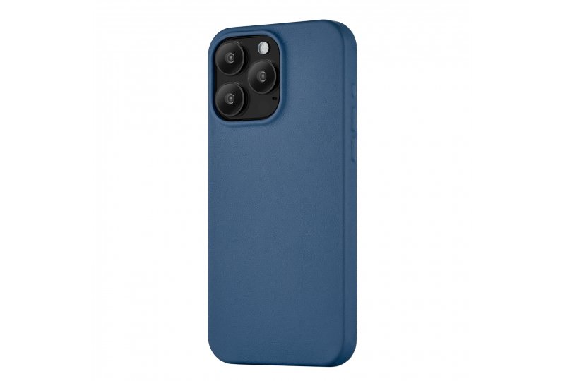 Чехол-накладка uBear Capital Case для iPhone 15 Pro Max, кожа, синий Чехол-накладка uBear Capital Case для iPhone 15 Pro Max, кожа, синий