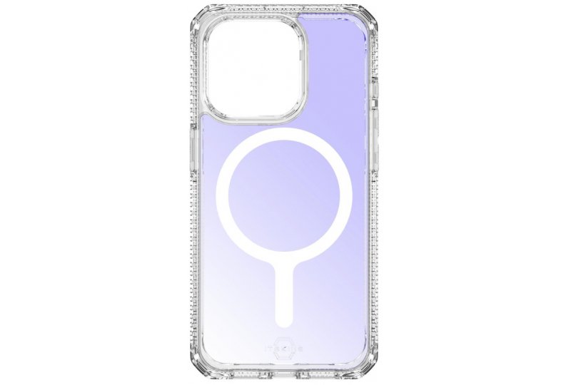 Чехол-накладка Itskins Hybrid R Iridescent MagSafe для iPhone 15 Pro Max, поликарбонат, прозрачный Чехол-накладка Itskins Hybrid R Iridescent MagSafe для iPhone 15 Pro Max, поликарбонат, прозрачный