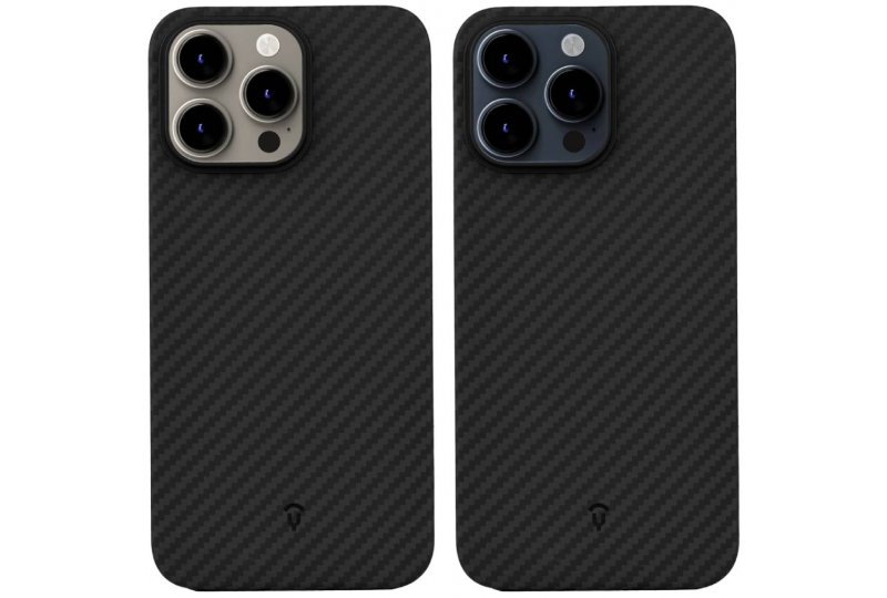 Чехол-накладка Asynora Magnetic aramid fiber для iPhone 15 Pro Max, кевлар, черный Чехол-накладка Asynora Magnetic aramid fiber для iPhone 15 Pro Max, кевлар, черный