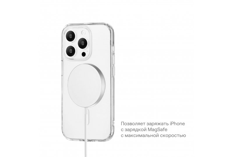 Чехол-накладка uBear Real Mag Case для iPhone 15 Pro Max, поликарбонат, прозрачный Чехол-накладка uBear Real Mag Case для iPhone 15 Pro Max, поликарбонат, прозрачный