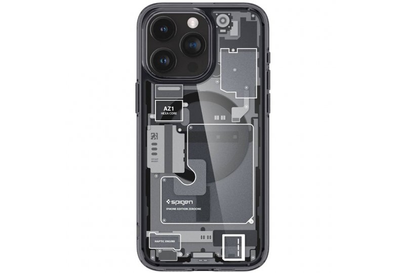 Чехол-накладка Spigen Ultra Hybrid Zero One (MagFit) для iPhone 15 Pro Max, поликарбонат, прозрачный/разноцветный Чехол-накладка Spigen Ultra Hybrid Zero One (MagFit) для iPhone 15 Pro Max, поликарбонат, прозрачный/разноцветный