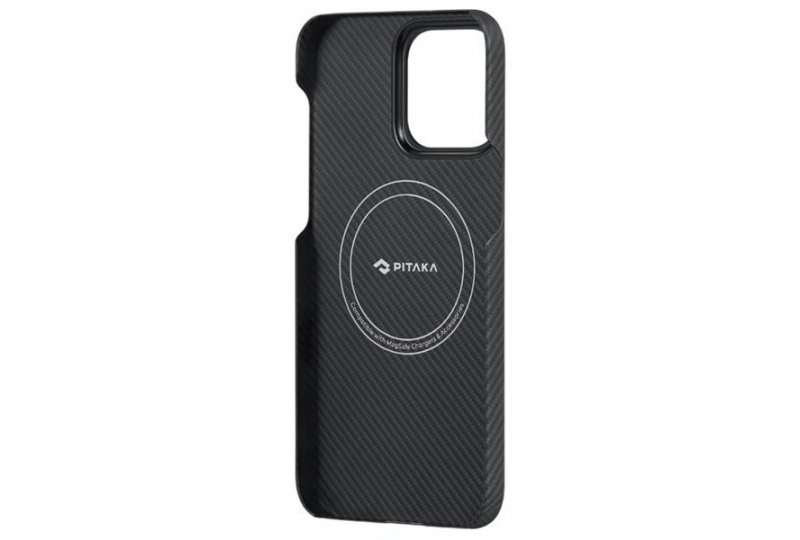 Чехол-накладка Pitaka Fusion Weaving MagEZ Case 4 Rhapsody600D для iPhone 15 Pro, кевлар, черный/красный/синий