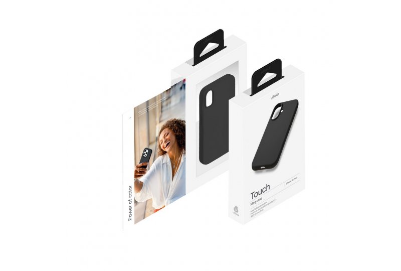 Чехол-накладка uBear Touch Mag Case для iPhone 16 Plus, силикон, черный Чехол-накладка uBear Touch Mag Case для iPhone 16 Plus, силикон, черный