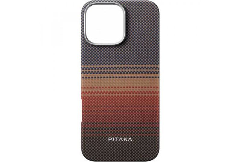 Чехол-накладка Pitaka Tactile Woven Sunset для iPhone 16 Pro Max, арамид (кевлар), оранжевый Чехол-накладка Pitaka Tactile Woven Sunset для iPhone 16 Pro Max, арамид (кевлар), оранжевый