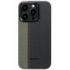 Чехол-накладка Pitaka Fusion Weaving MagEZ Case 4 Overture 600D для iPhone 15 Pro, кевлар, черный/бежевый