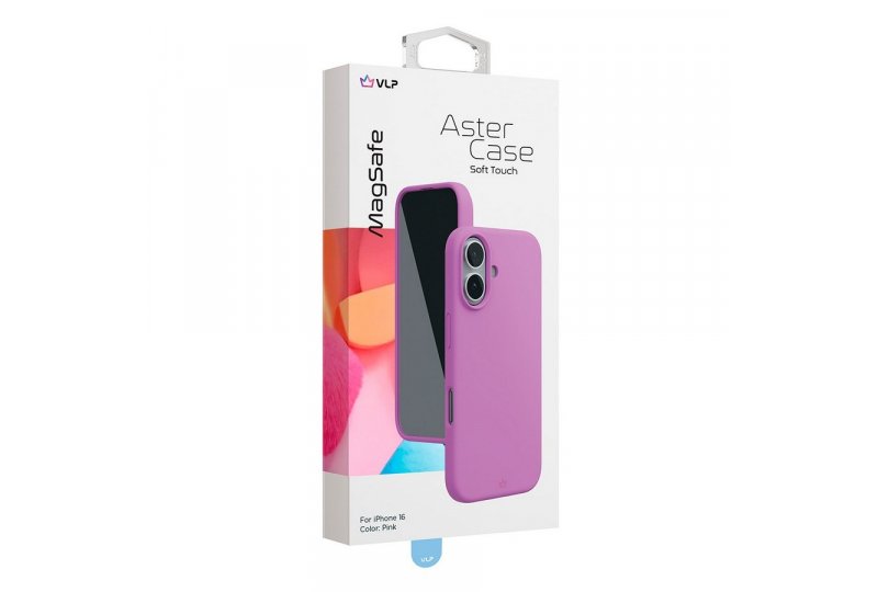 Чехол-накладка VLP Aster Case для iPhone 16, силикон, розовый Чехол-накладка VLP Aster Case для iPhone 16, силикон, розовый