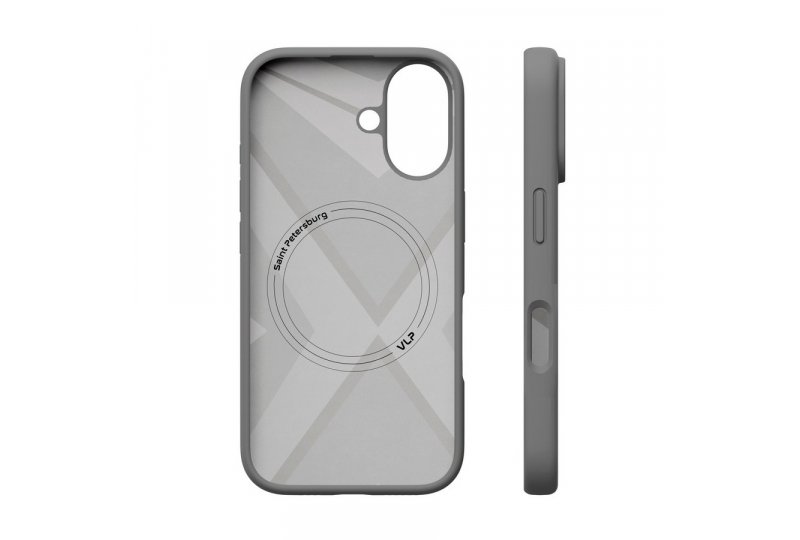 Чехол-накладка VLP Aster Case для iPhone 16, силикон, серый Чехол-накладка VLP Aster Case для iPhone 16, силикон, серый