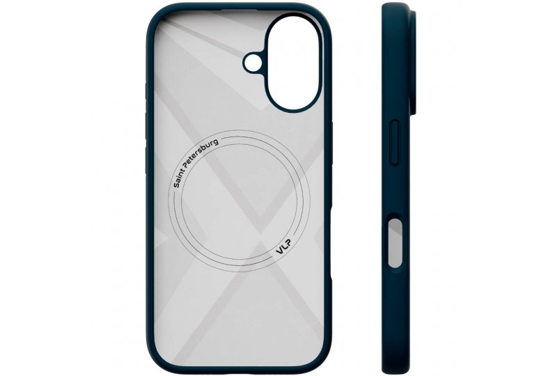 Чехол-накладка VLP Aster Case для iPhone 16, силикон, темно-синий Чехол-накладка VLP Aster Case для iPhone 16, силикон, темно-синий