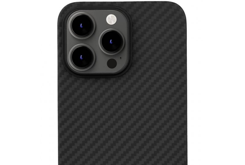 Чехол-накладка Asynora Magnetic aramid fiber для iPhone 15 Pro Max, кевлар, черный Чехол-накладка Asynora Magnetic aramid fiber для iPhone 15 Pro Max, кевлар, черный