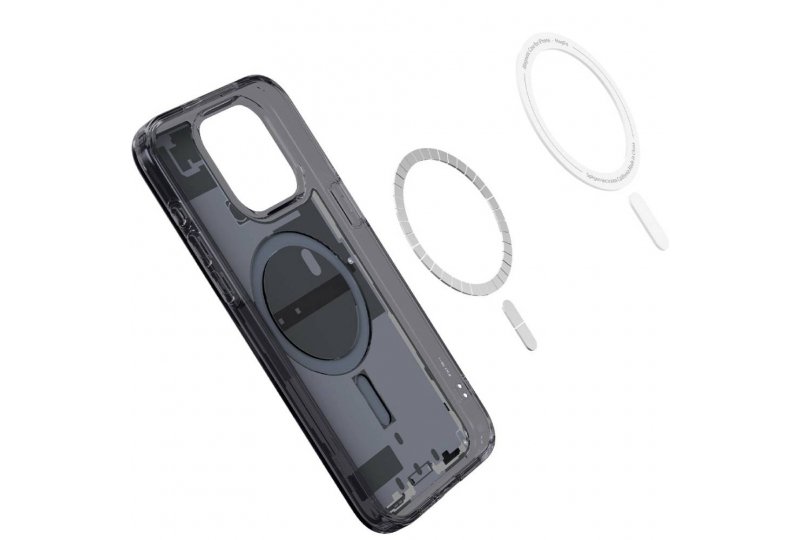 Чехол-накладка Spigen Ultra Hybrid Zero One (MagFit) для iPhone 15 Pro Max, поликарбонат, прозрачный/разноцветный Чехол-накладка Spigen Ultra Hybrid Zero One (MagFit) для iPhone 15 Pro Max, поликарбонат, прозрачный/разноцветный