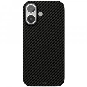 Чехол-накладка VLP Kevlar Case для iPhone 16, кевлар, черный