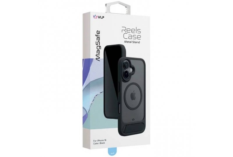 Чехол-накладка VLP Reels Case для iPhone 16, поликарбонат, черный Чехол-накладка VLP Reels Case для iPhone 16, поликарбонат, черный