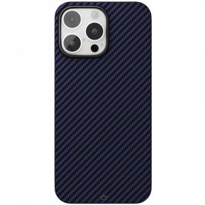 Чехол-накладка VLP Kevlar Case для iPhone 16 Pro, кевлар, темно-синий