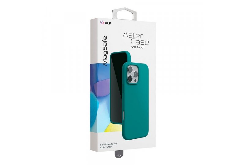 Чехол-накладка VLP Aster Case для iPhone 16 Pro, силикон, зеленый Чехол-накладка VLP Aster Case для iPhone 16 Pro, силикон, зеленый