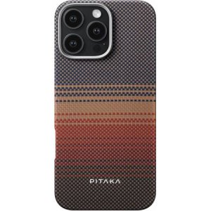 Чехол-накладка Pitaka Tactile Woven Sunset для iPhone 16 Pro Max, арамид (кевлар), оранжевый