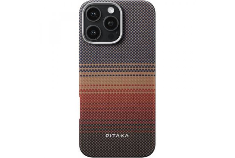 Чехол-накладка Pitaka Tactile Woven Sunset для iPhone 16 Pro Max, арамид (кевлар), оранжевый Чехол-накладка Pitaka Tactile Woven Sunset для iPhone 16 Pro Max, арамид (кевлар), оранжевый
