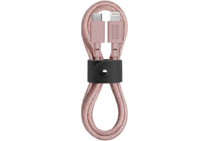 Кабель Native Union Belt Lightning/USB-С, 1.2 м, розовый Кабель Native Union Belt Lightning/USB-С, 1.2 м, розовый