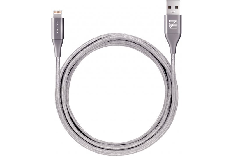 Кабель Lenzza Lighthing 1.2 м, кевлар, графит Кабель Lenzza Lighthing 1.2 м, кевлар, графит