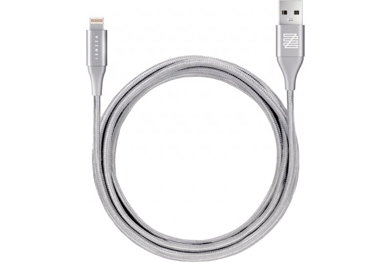 Кабель Lenzza Lighthing 1.2 м, кевлар, Silver Кабель Lenzza Lighthing 1.2 м, кевлар, Silver