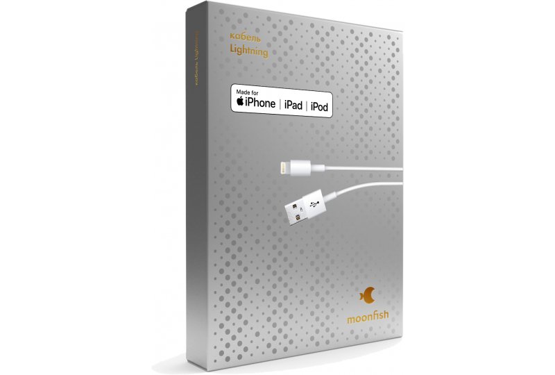 Кабель moonfish Lightning 1 м, пластик, White Кабель moonfish Lightning 1 м, пластик, White