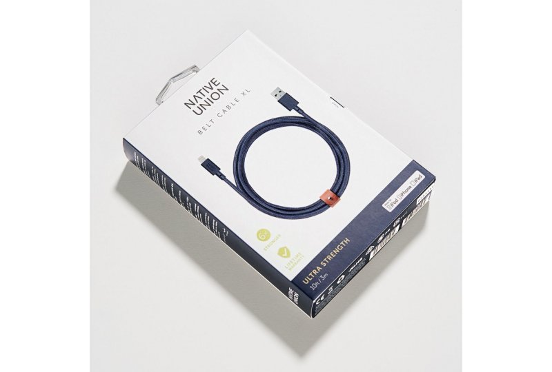 Кабель Native Union Belt Lightning/USB, 3 м, синий Кабель Native Union Belt Lightning/USB, 3 м, синий